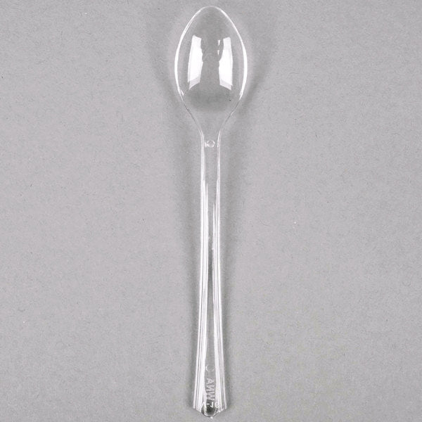 Acrylic Disposable Spoon 10cm Clear Wrapped 50pack