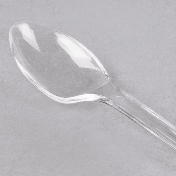 Acrylic Disposable Spoon 10cm Clear Wrapped 50pack
