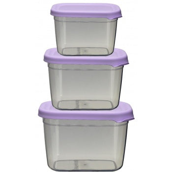 Foly Life Peggy Deep Storage Box 3 Pack 800ml/1.3L/2.3L with Tight Lid 0537 Titiz