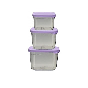 Foly Life Peggy Deep Storage Box 3 Pack 800ml/1.3L/2.3L with Tight Lid 0537 Titiz