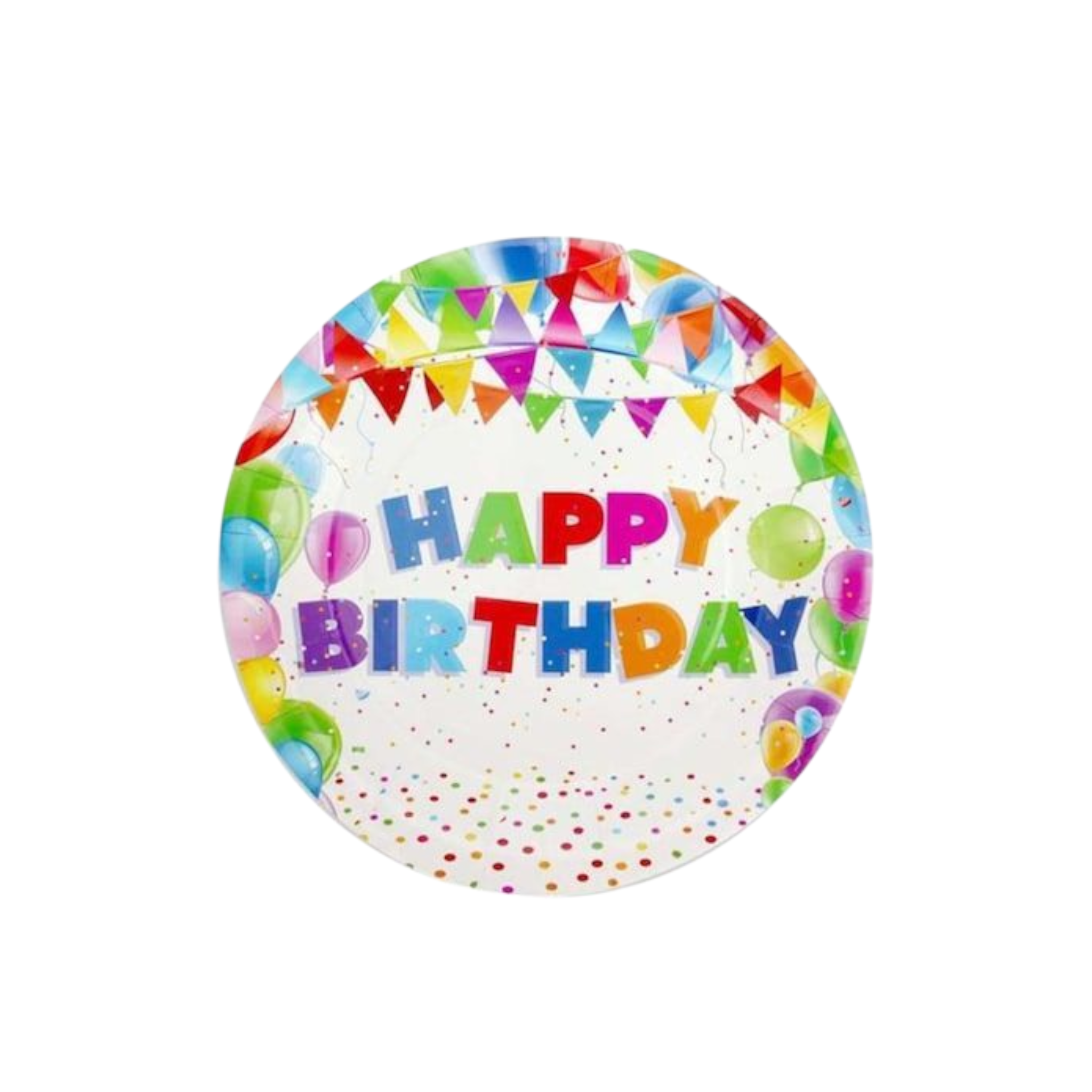 Party Paper Plate 7inch Happy Birthday 12pc 28784
