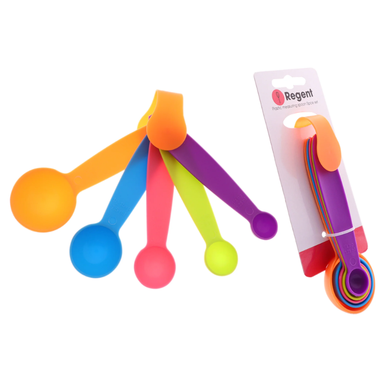 Regent Bakeware Measuring Spoon Plastic 5Pcs Colours 12309