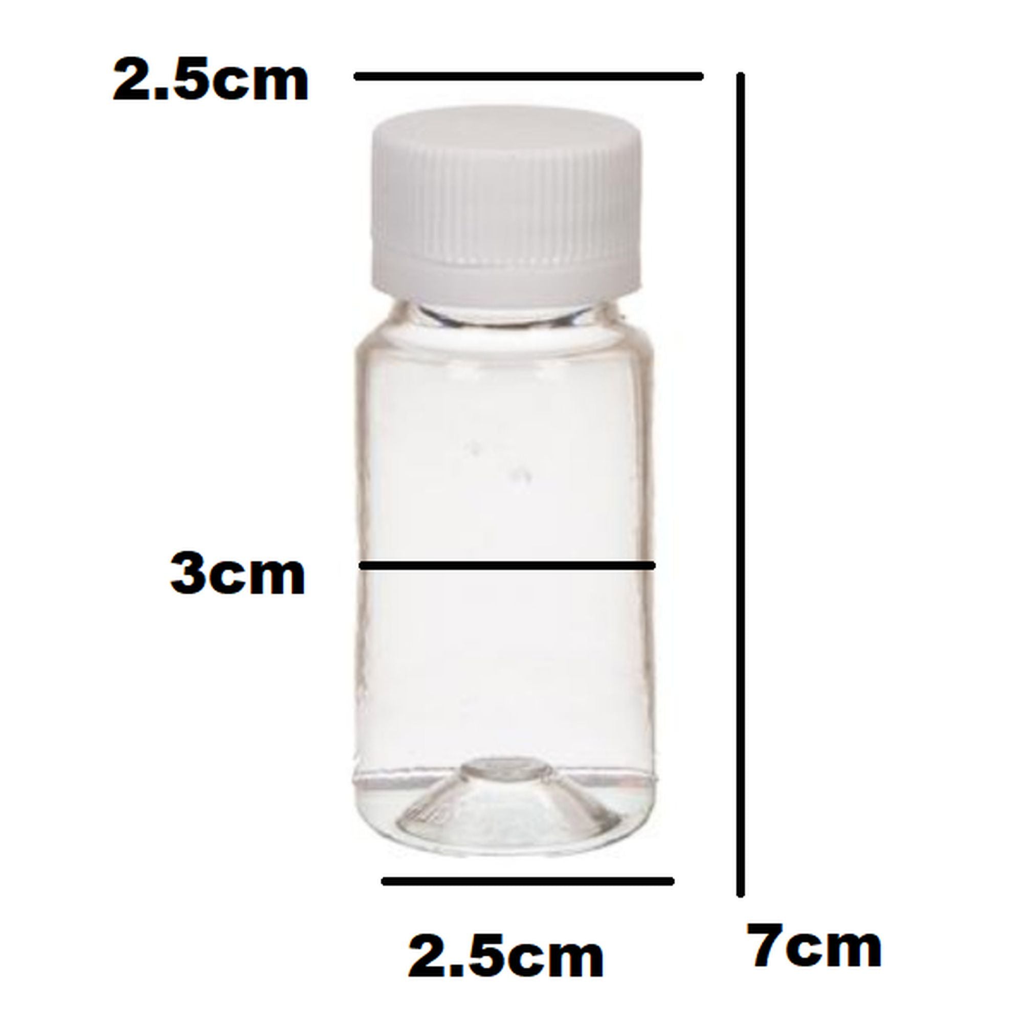 30ml PVC Plastic Bottle Round Clear 10pack