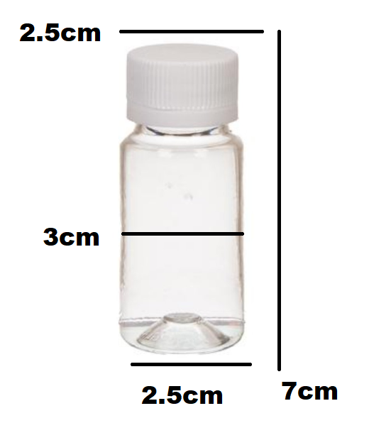 30ml Plastic Bottle PVC Round Clear 10pack