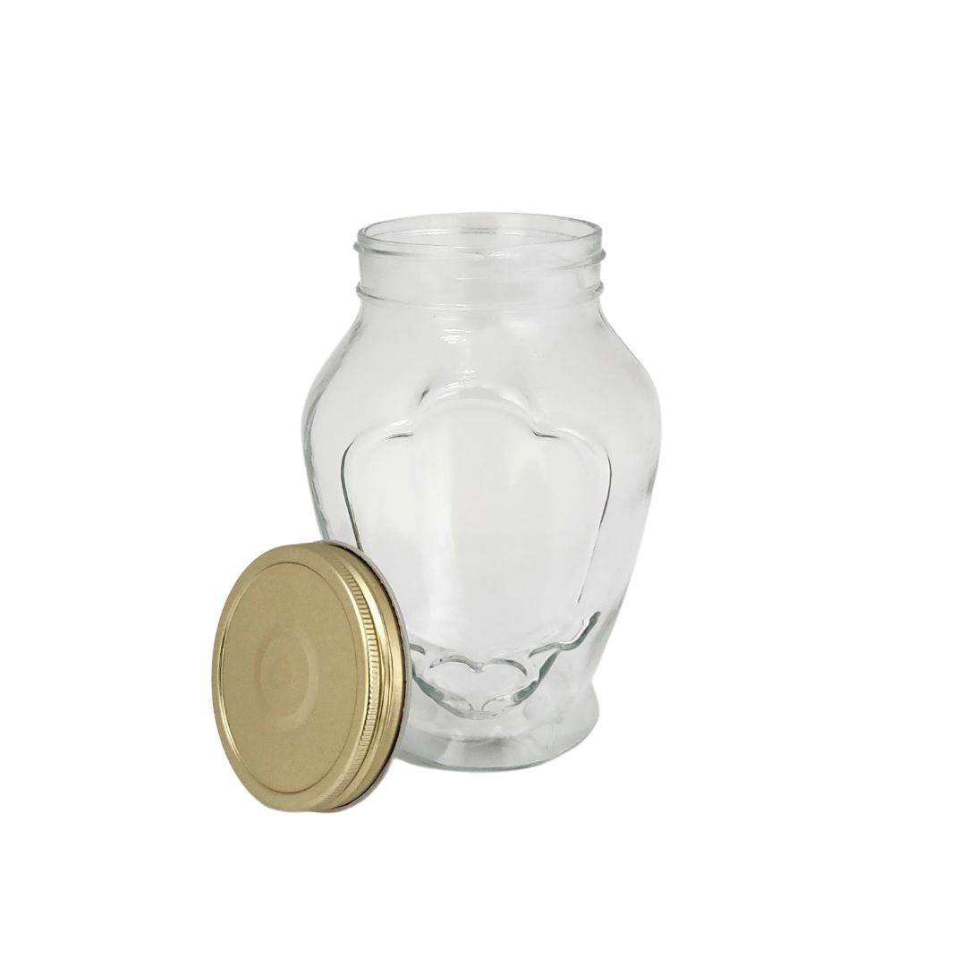 Glass Canister Jar 370ml with Gold Lid SGN1360