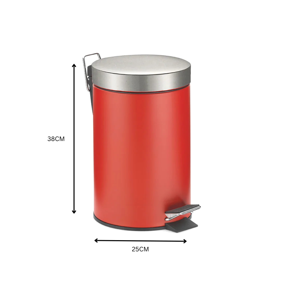 Office Pedal Dustbin 12L Red SGN1400