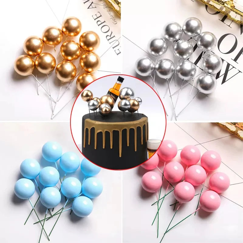 Faux Decorative Cake Topper Balls Plain 20pc