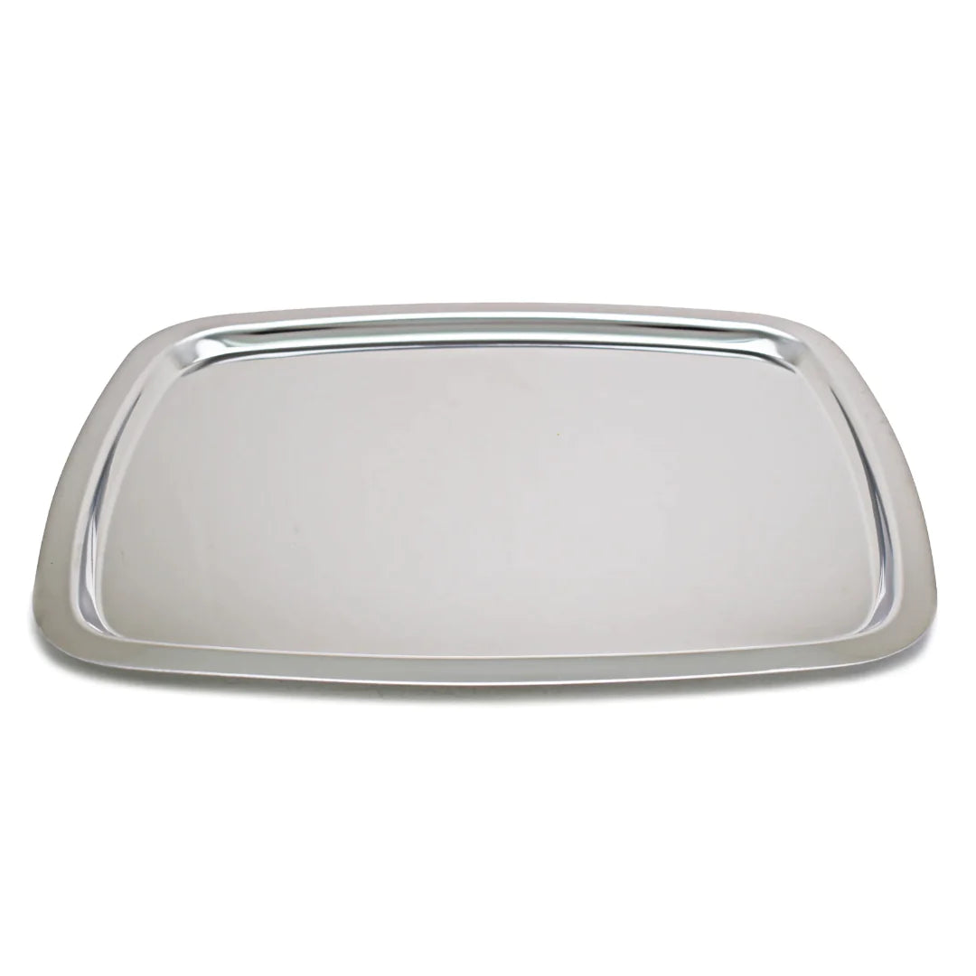 Serving Tray 45x35cm Heavy Duty Rectangle Stainless Steel SGN1461