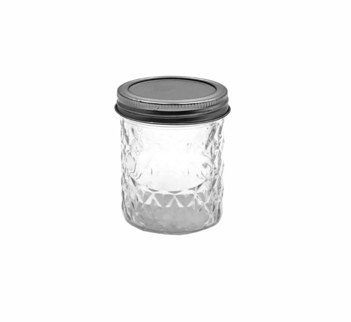 Regent Glass Jar 240ml Quiletd Crystal Jelly Preserve Jar with lid Band 6pack 15154