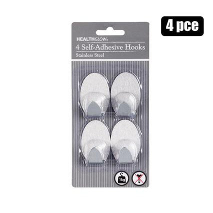 Self Adhesive Hanger Hooks Stainless Steel 4pack