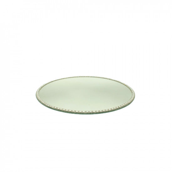 Tray Round 40cm Mirror Big Crystal