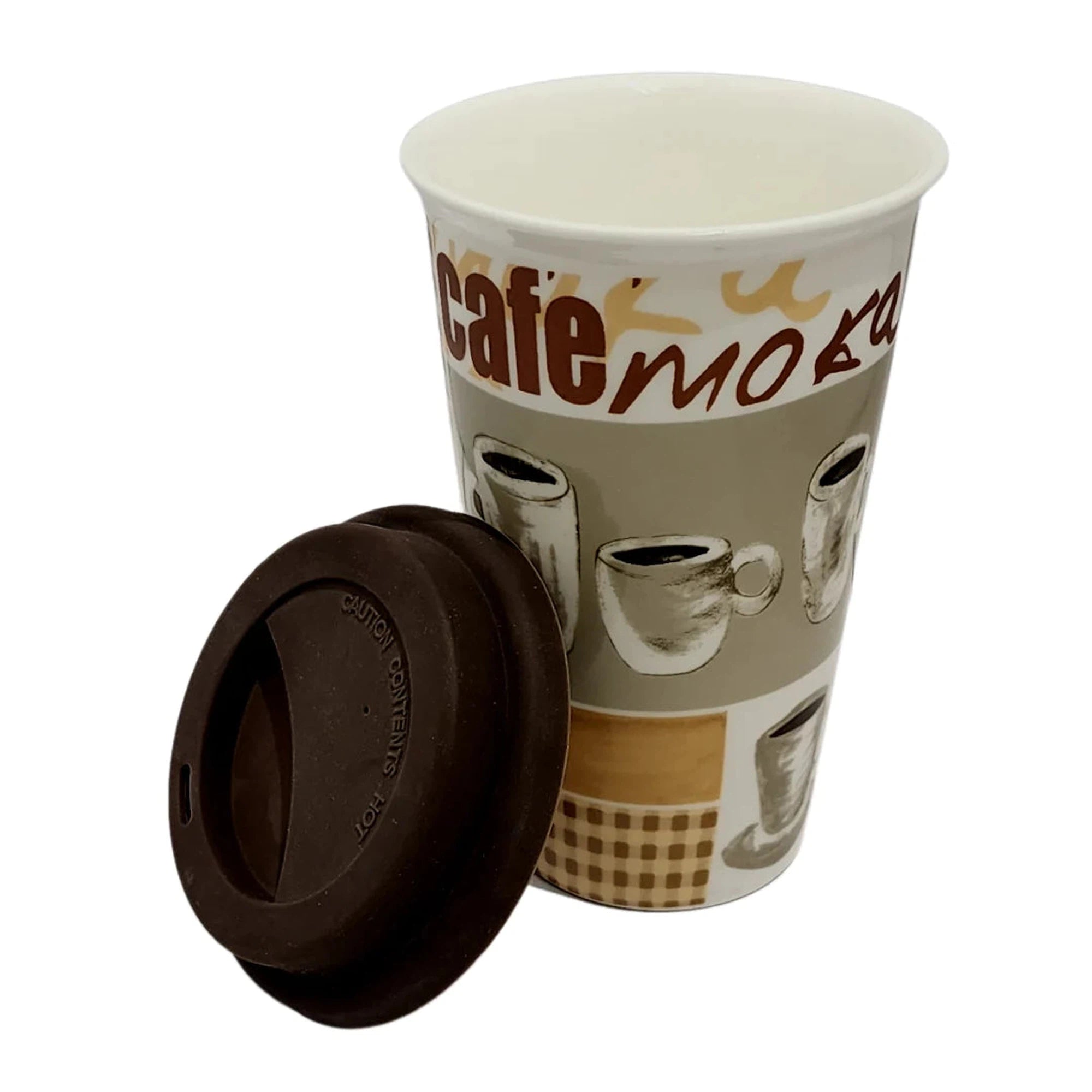 Porcelain Coffee Cup On-the-Go 495ml Silicone Lid SGN162