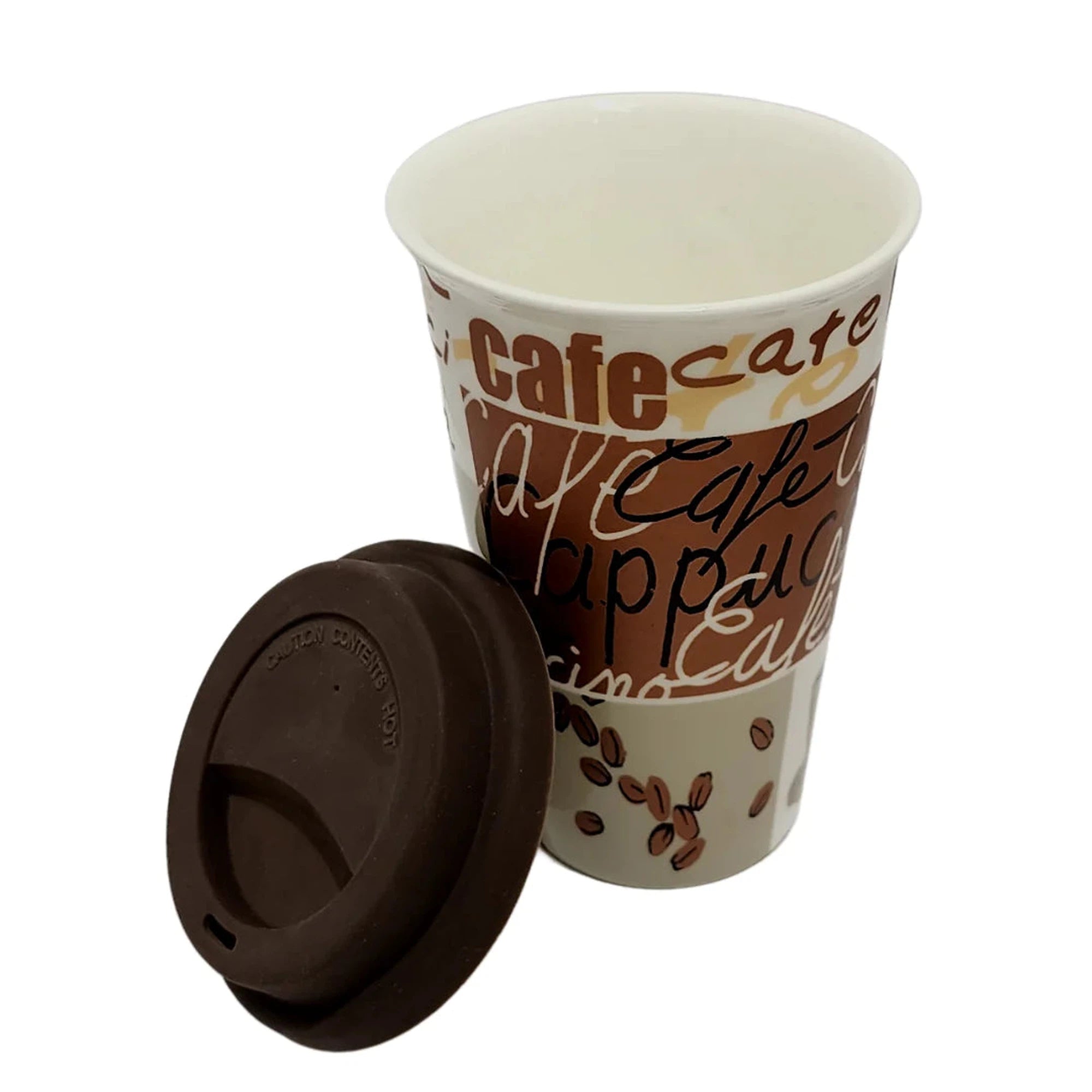 Porcelain Coffee Cup On-the-Go 495ml Silicone Lid SGN162