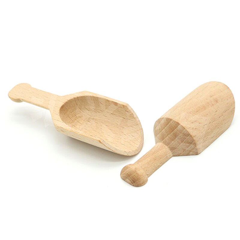 Wooden Mini Scoop Spoon Bath Salt 9x1cm 5pack