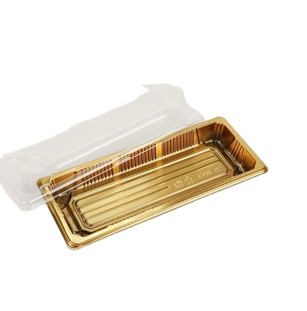 Disposable Serving To Go Plastic Tray Box with Clear Lid 220x135x20mm