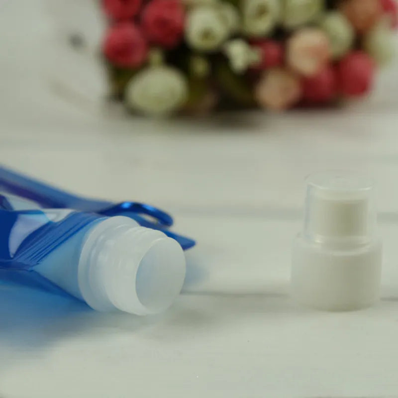 500ml Travel Drinking Pouch Bag Foldable with Pushup Spout & Hanging Clip