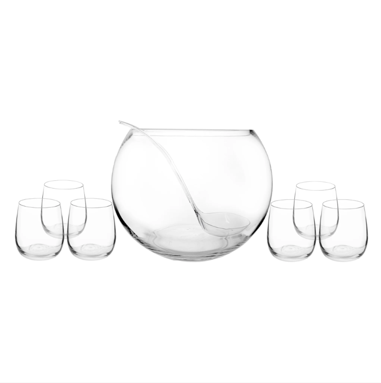 Consol Genoa Glass Punch Bowl 7 Pack 340ml