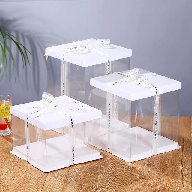 Plastic PVC Gift Box Transparent Square Heigthened