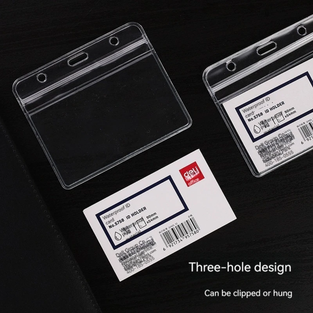 Deli Name Badge with lanyard Horizontal Transparent 48pc