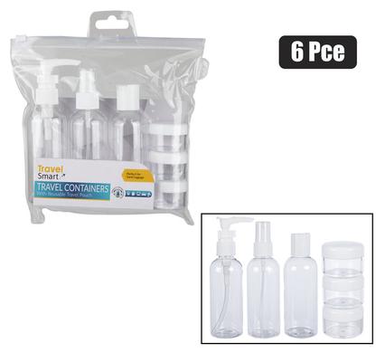 Travel Smart Bottles Set in Resuasable Pouch 6pack