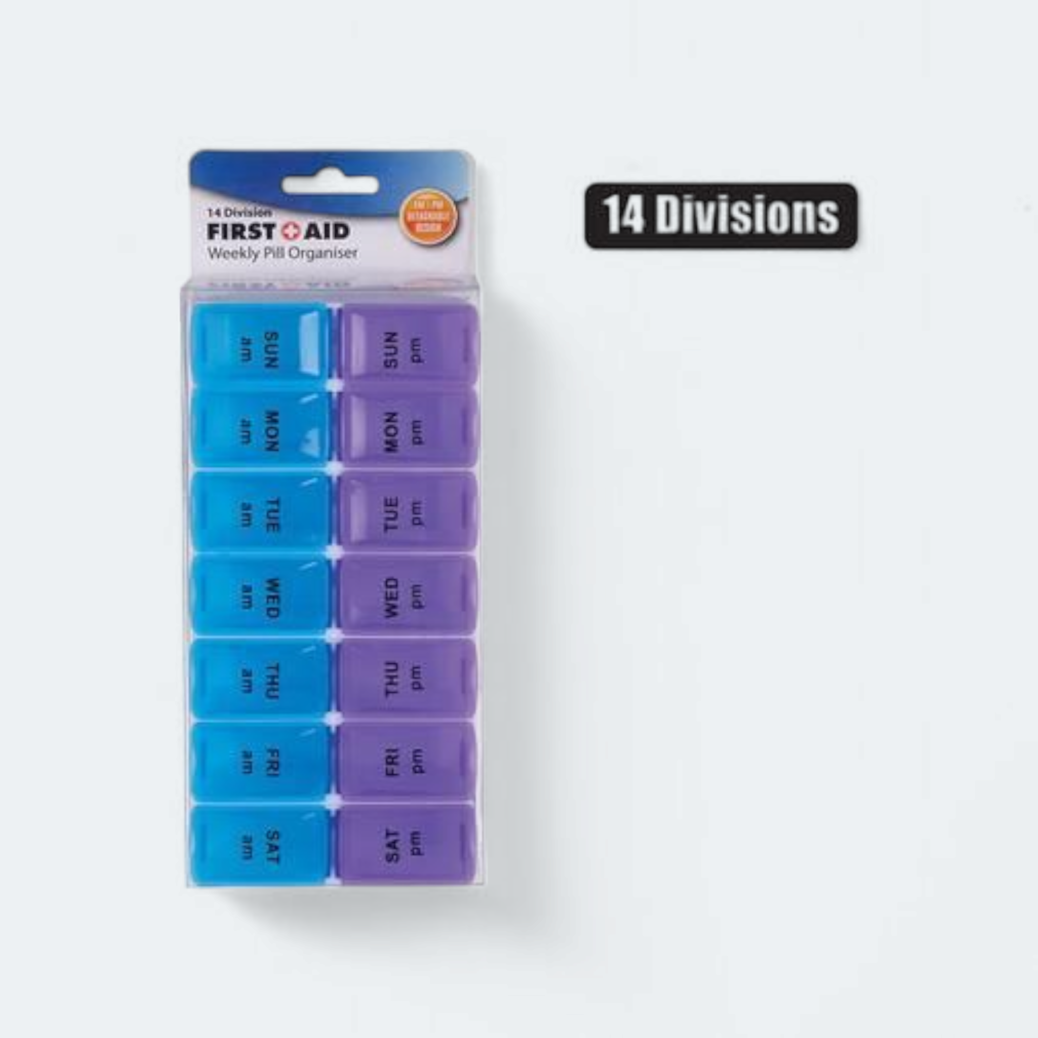 Pill Reminder 14-Division Patterned Am & Pm
