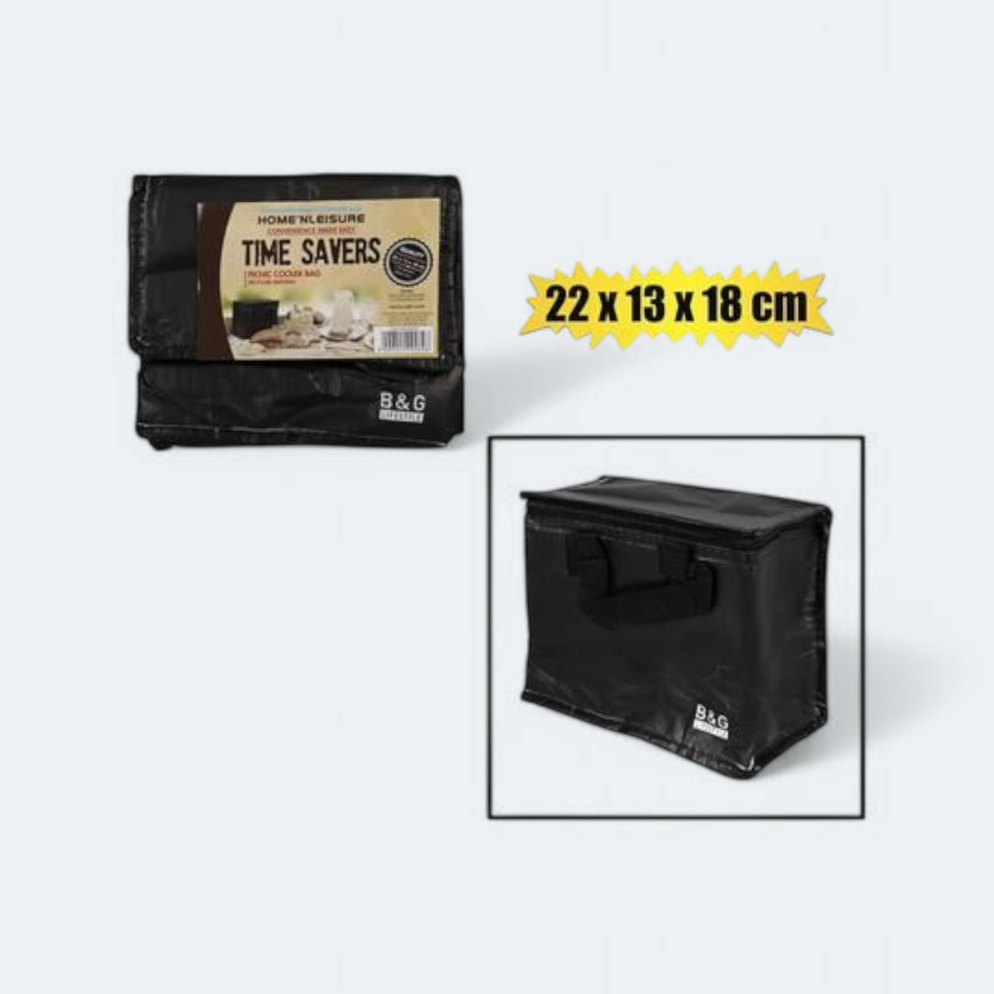 Time Savers Portable Cooler Bag 22x13x18cm Black