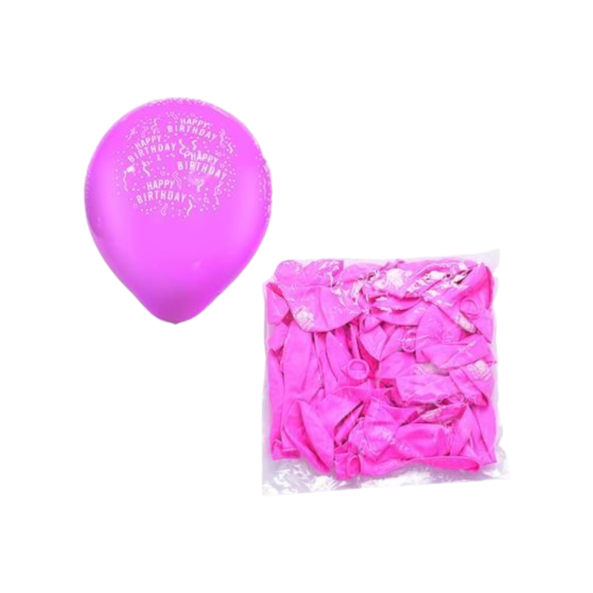 Helium Balloons Pink 1pc Happy Birthday Print