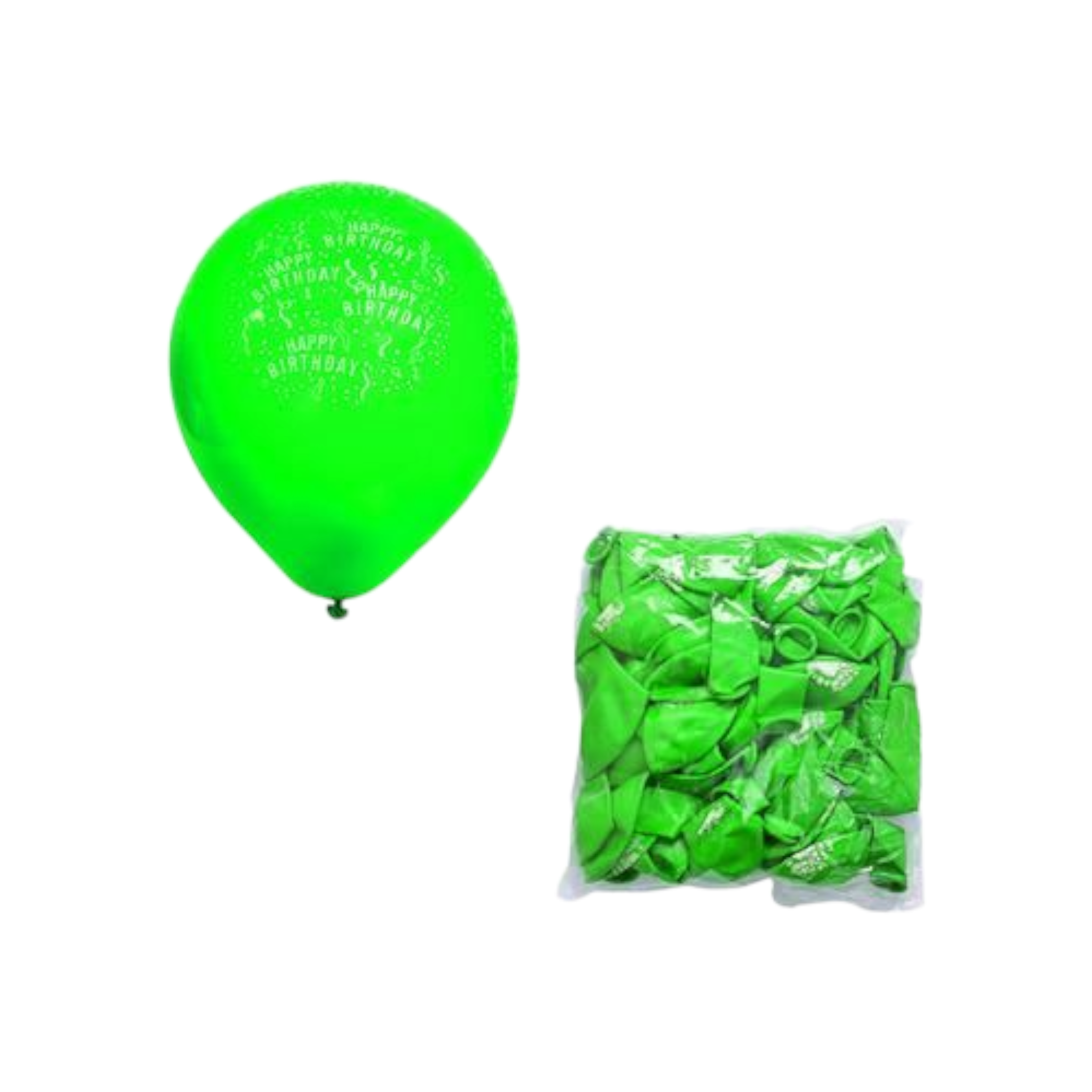 Helium Balloons Dark Green 1pc Happy Birthday Print