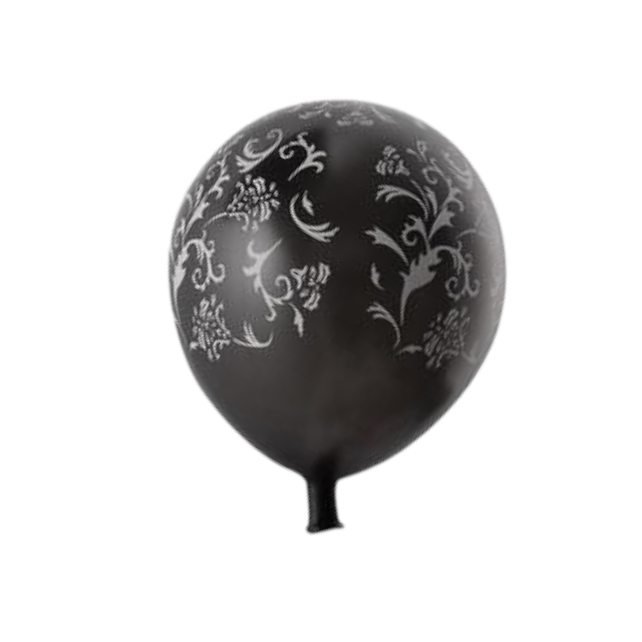 Metallic Helium Balloon 1pc Black with Patterned