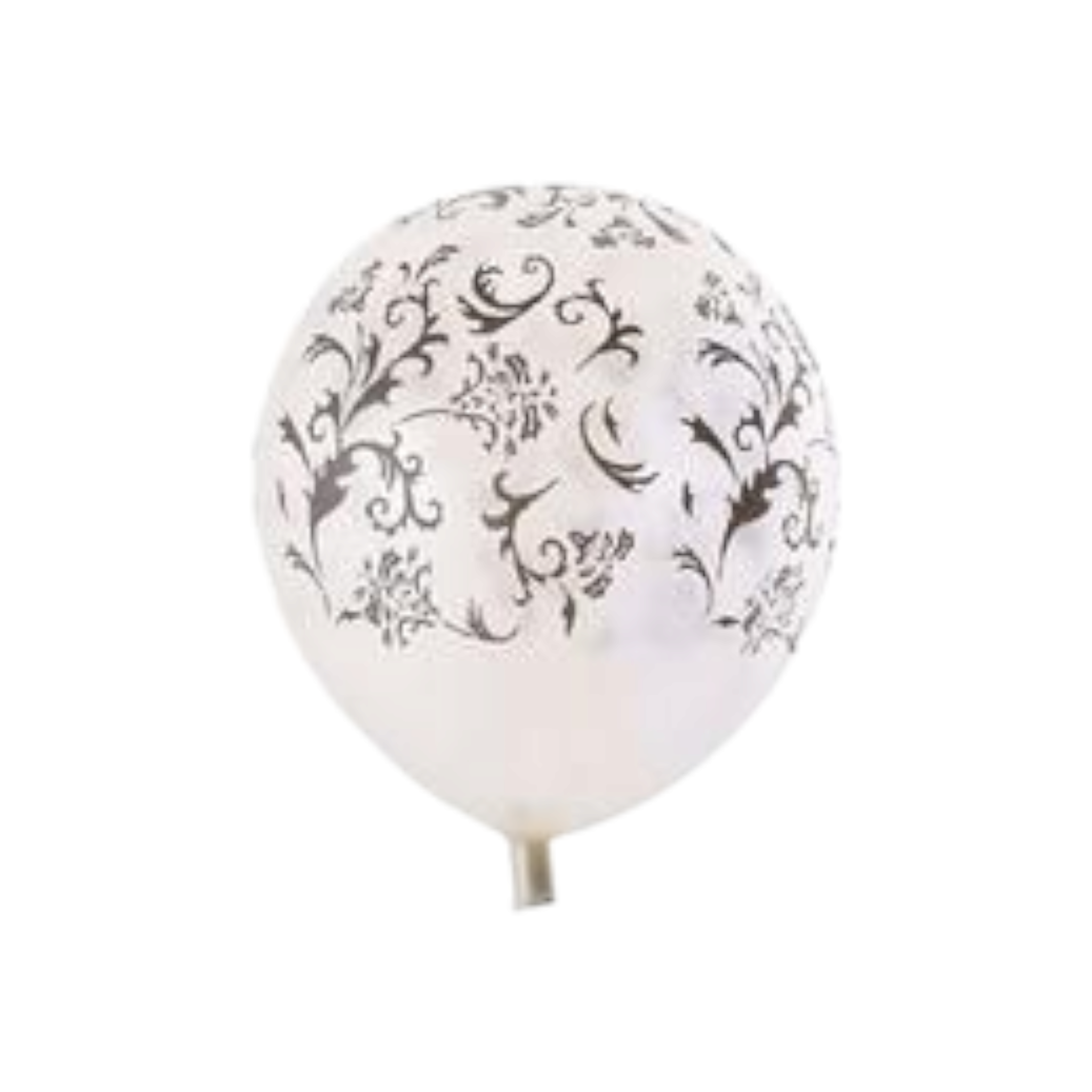 Metallic Helium Balloon 1pc White with Flower Patterned