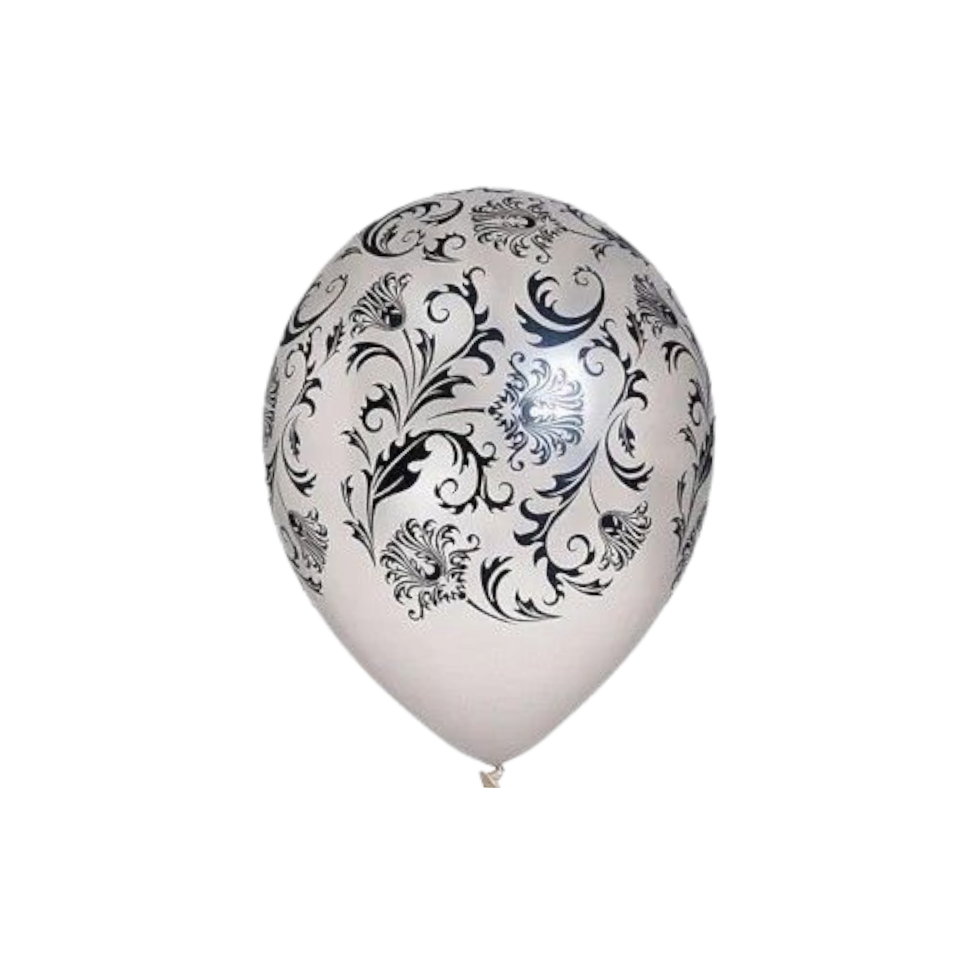 Metallic Helium Balloon 1pc White with Flower Patterned