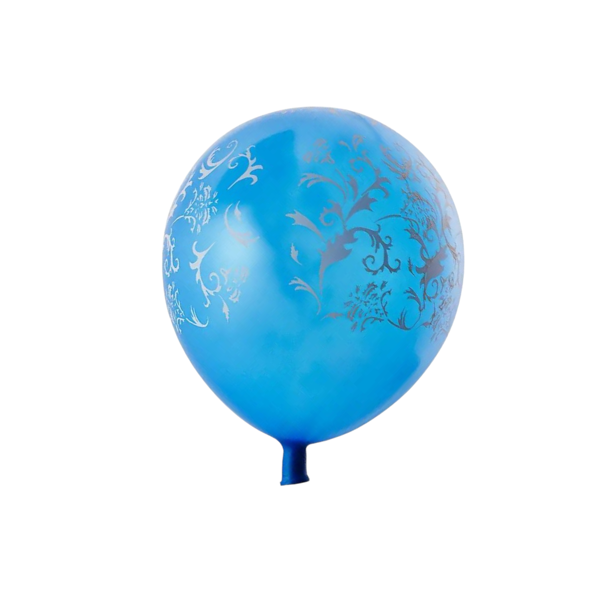 Metallic Helium Balloon 1pc Blue with Flower Patterned
