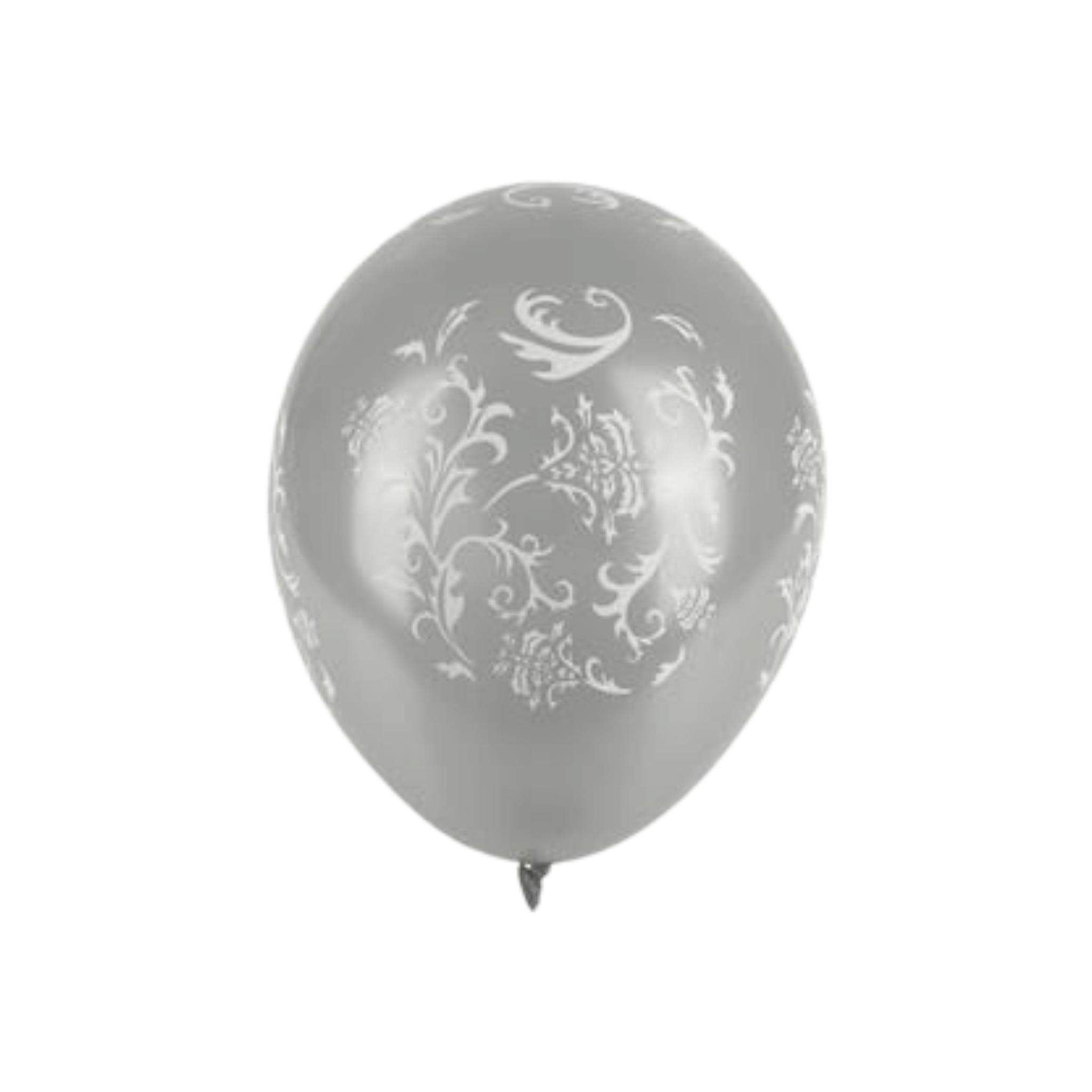 Metallic Helium Balloon 1pc Silver with Flower Patterned
