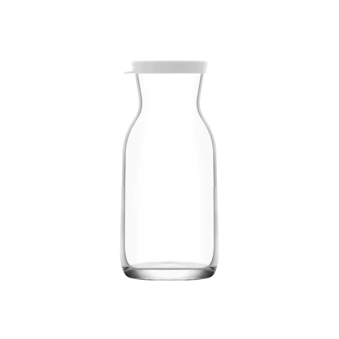 LAV Glass Carafe 500ml Water Jug Bottle with white rubber Lid SGN1850