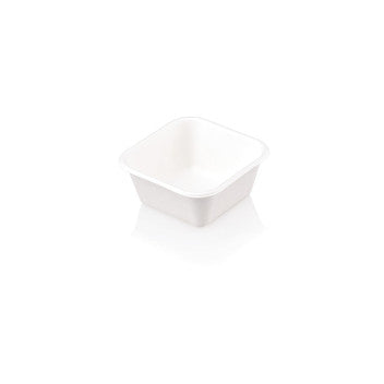 250ml Biodegradable Sugar Cane Food Meal Container Square White 10pack