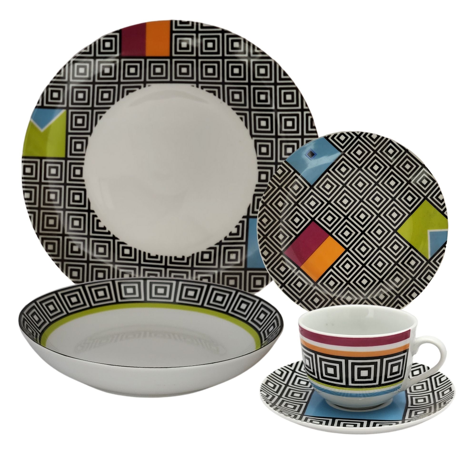 Ceramic Dinner Set 20pc Roque Black SGN1902