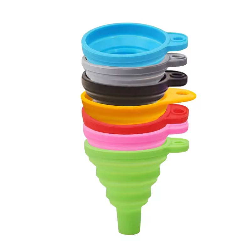 Mini Telescopic Silicone Collapsible Funnel 7x6x0.9cm 1pc