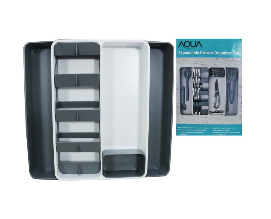 Aqua Expandable Drawer Organize Tray 10119