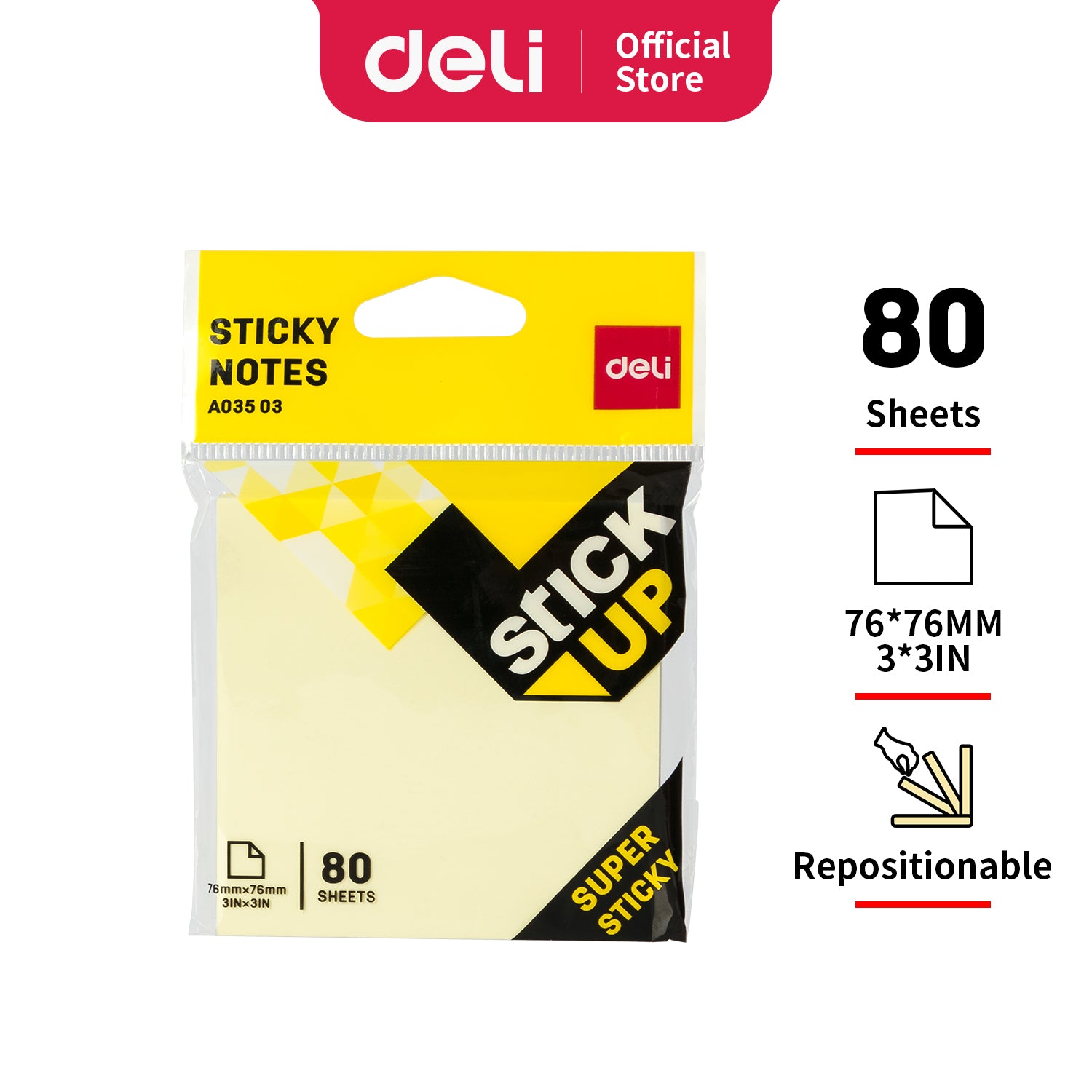 Deli Sticky Notes 76x76mm 80Sheets