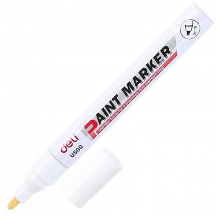 Deli Paint Marker Bullet Tip 2mm Waterproof White EU500-WH