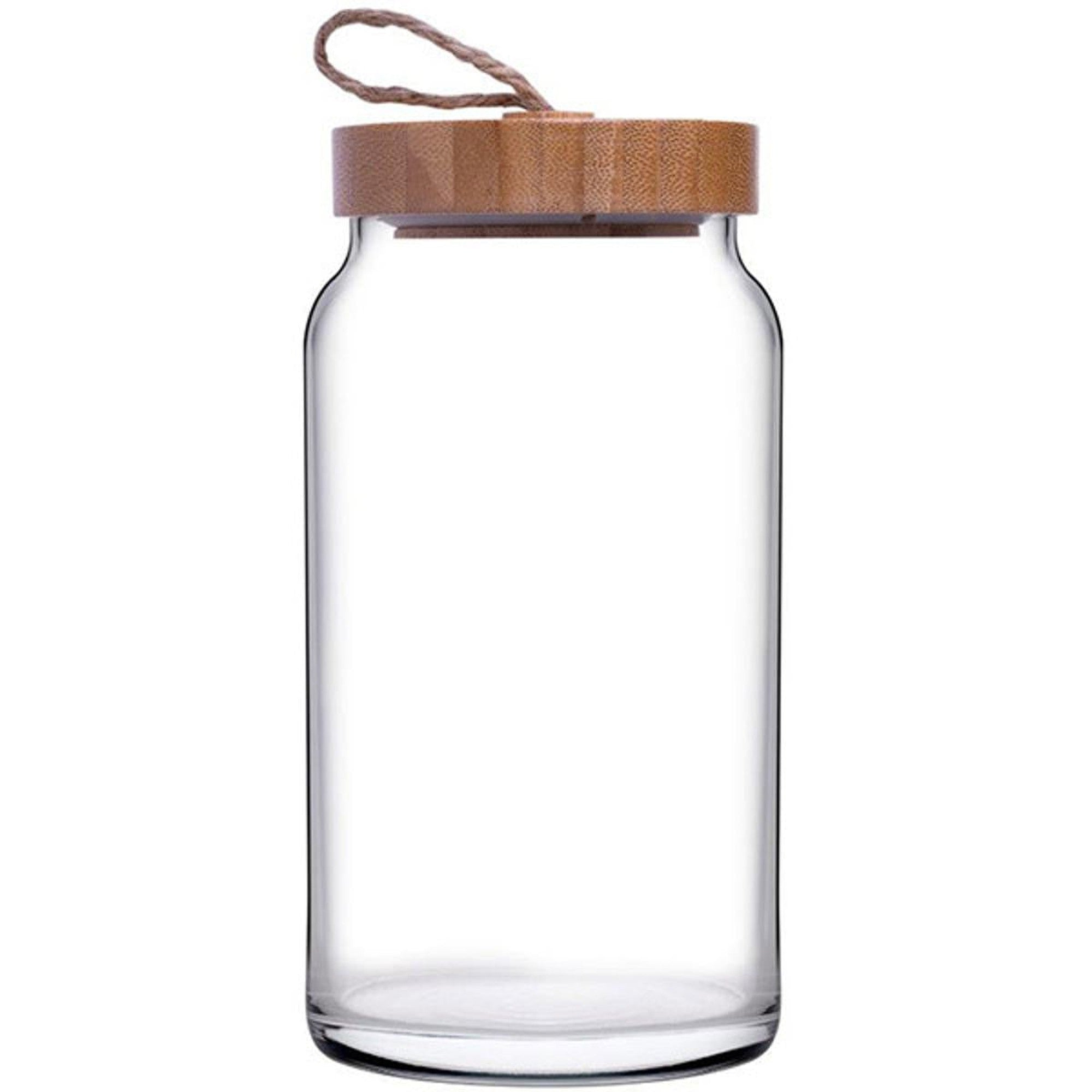 Pasabahce Glass Storage Jar 1130ml Bamboo Lid 23999