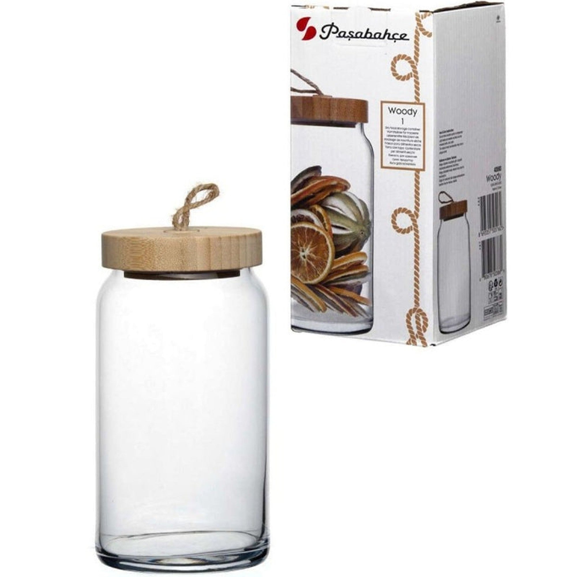 Pasabahce Glass Storage Jar 1130ml Bamboo Lid 23999