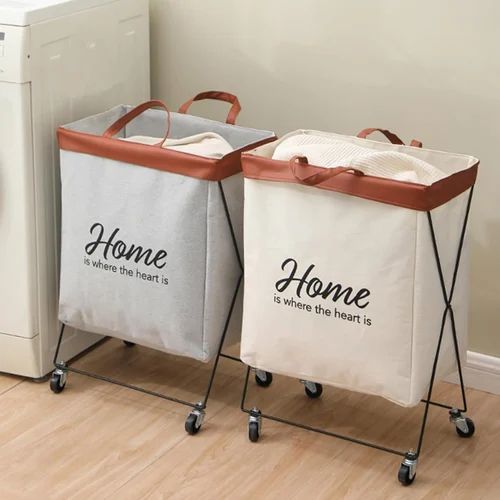 Foldicart Laundry Bin Basket with Wheels