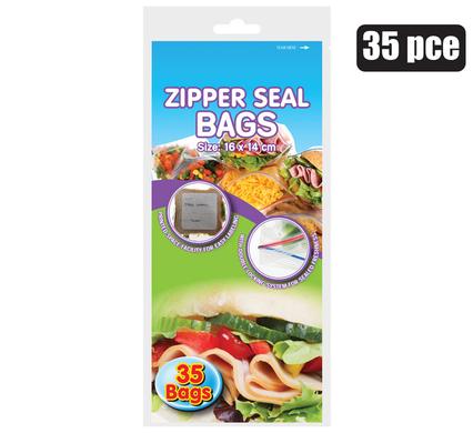 Disposable Zipper Seal Plastic Bags 16x14cm 35pack
