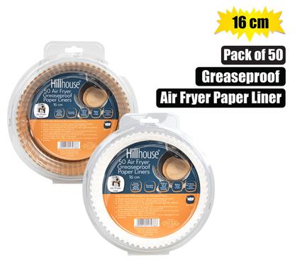 Hillhouse Air Fryer Greaseproof Liners 16cm Round 50pcs