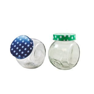 Consol Glass Candy Jar 500ml Two Way Slanted with Check Dots