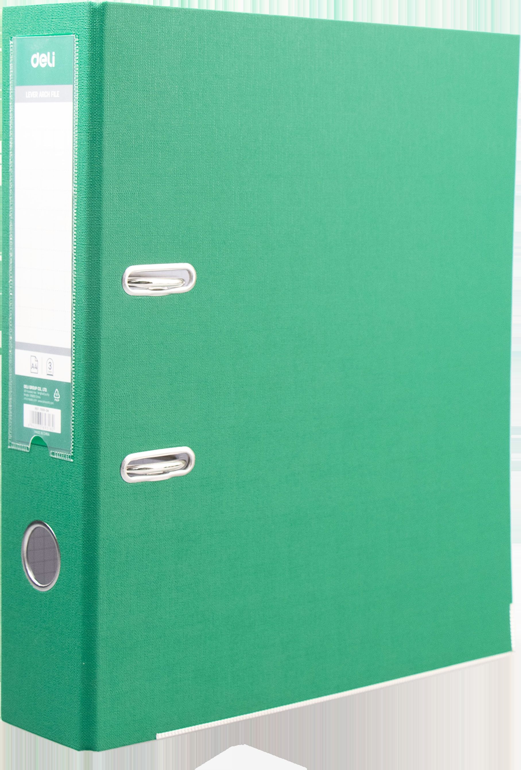 Deli Arch Lever File A4 76mm Half Coated Rado Look Green