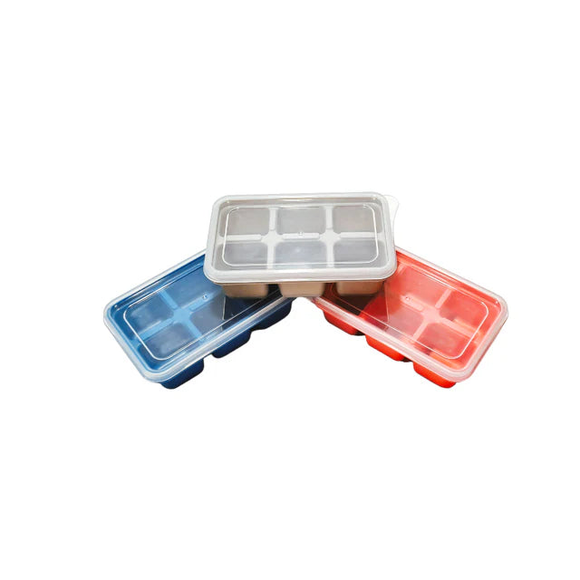 Ice Cube Tray 6 Grid Silicone with Lid