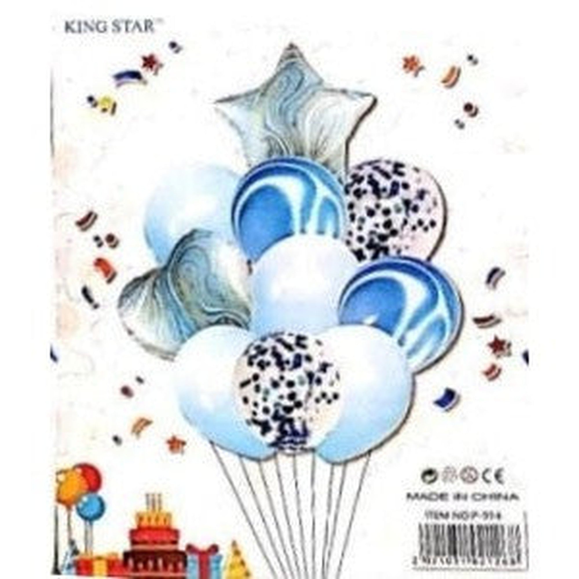 Party Star & Heart Latex Marble Balloon 10piece Set