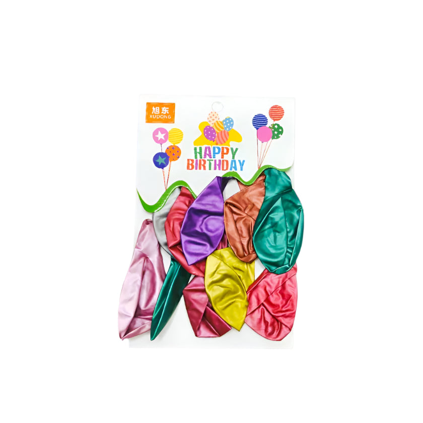 Metallic Party Balloons 10pack Assorted